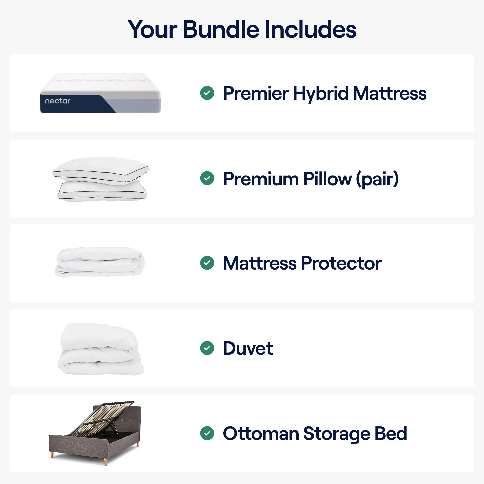 Nectar Premier Hybrid Storage Bed Bundle - King - Image 4